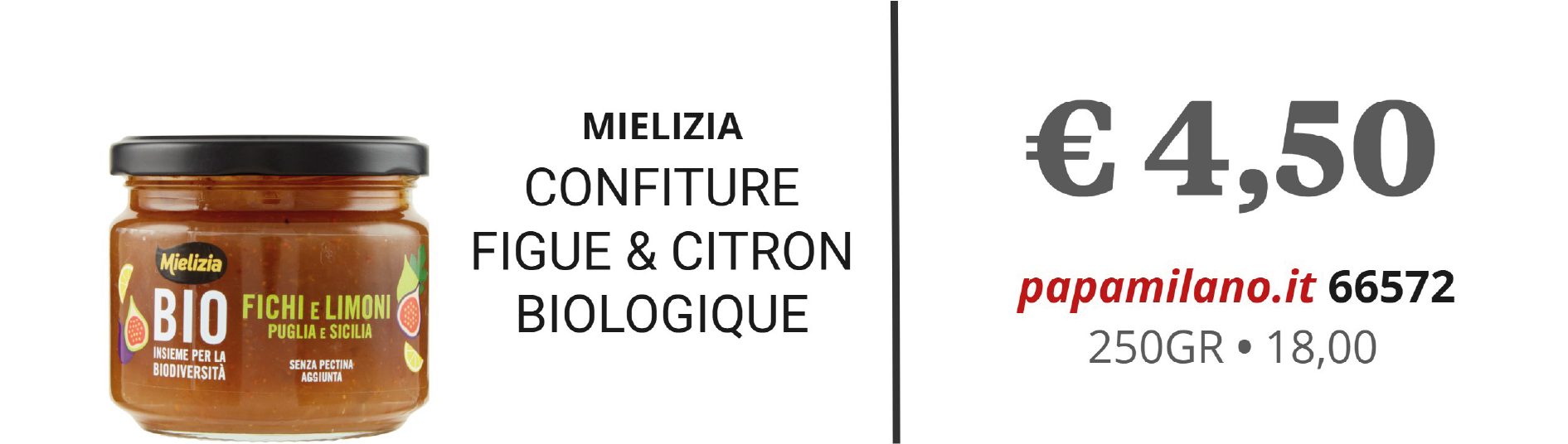 MIELIZIA CONFITURE FIGUE & CITRON BIOLOGIQUE